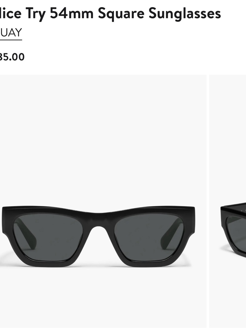 Quay Australia Black Nice Tray Sunglasses with Dark Lenses